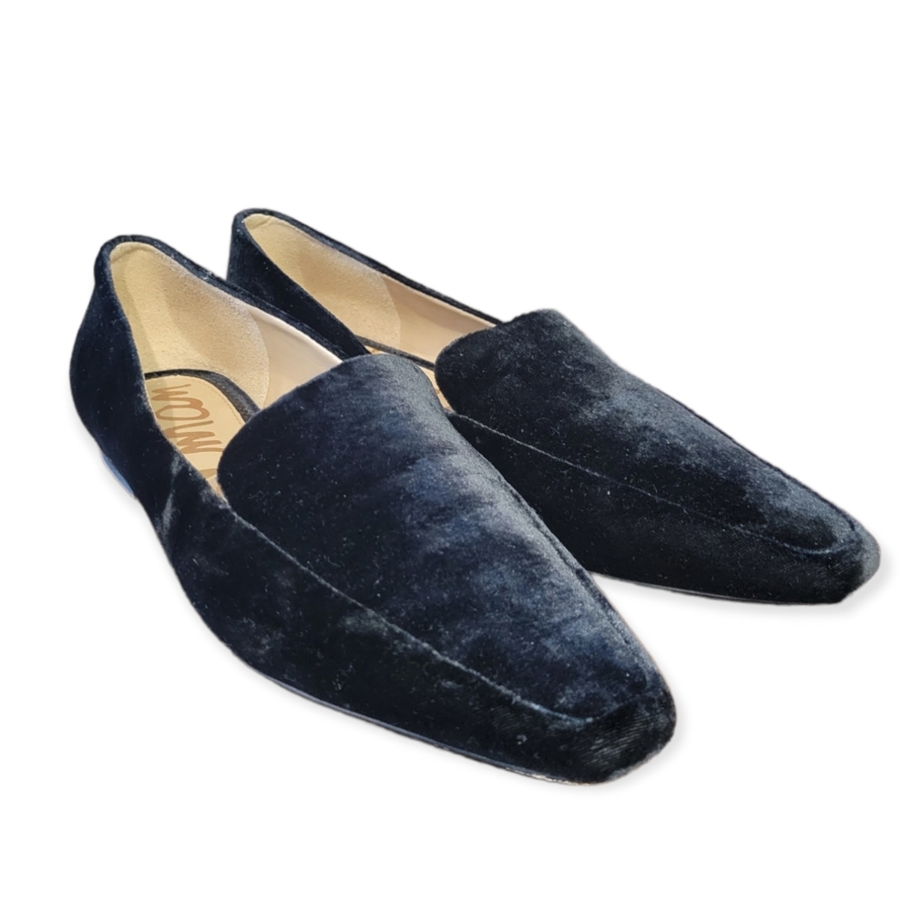 SAM EDELMAN Women's Black Velvet Emelie Slip On Loafer Flats. Size 9